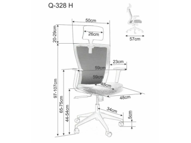Darbo kėdė Q-328H Darbo kėdė Q-328H
