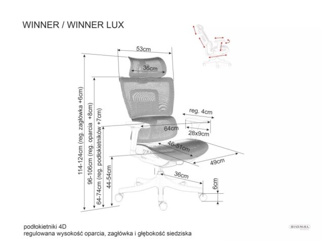 Darbo kėdė WINNER LUX 9