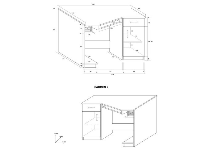 Darbo stalas CARMEN 1 Darbo stalas CARMEN 1