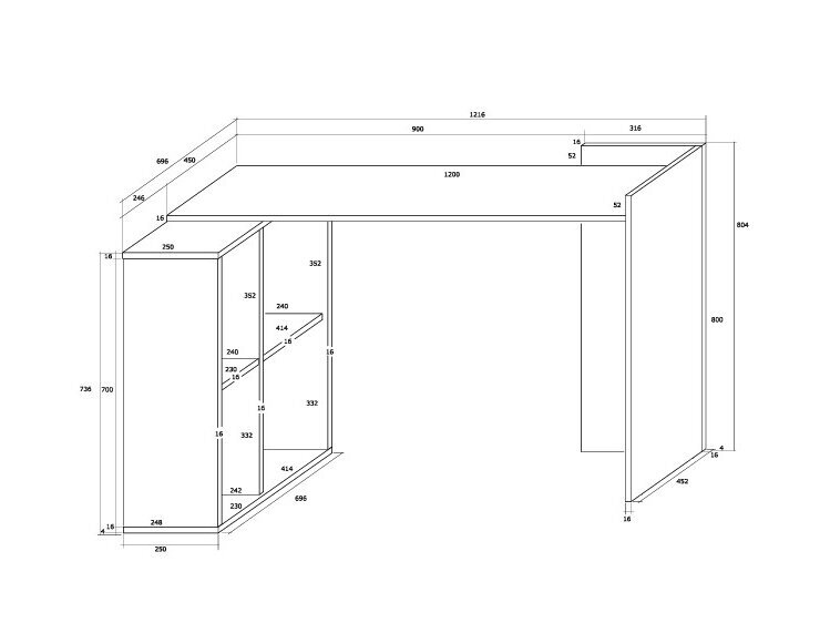 Darbo stalas HEROS 2 Darbo stalas HEROS 2