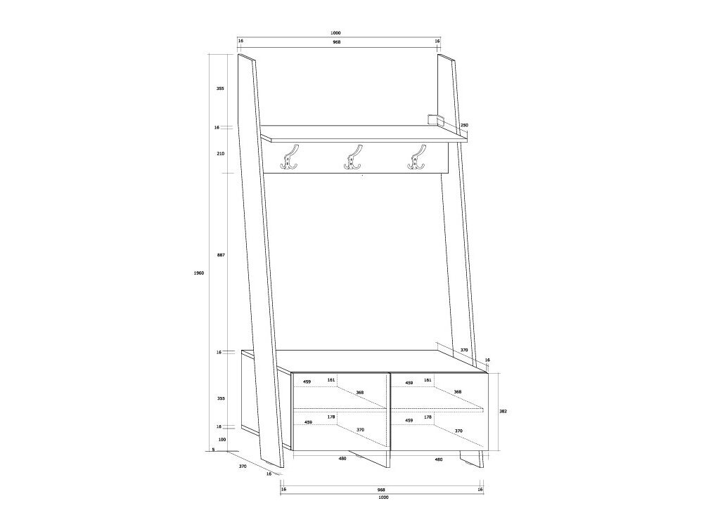 Drabužių kabykla RAC-10 5 Drabužių kabykla RAC-10 5