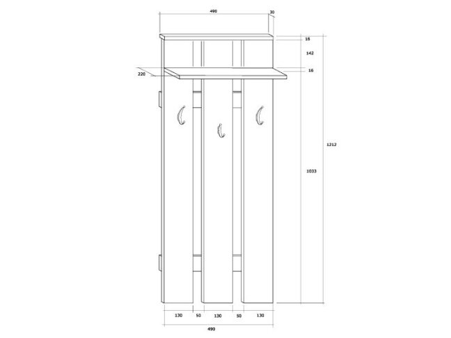 Drabužių kabykla BARCELONA 1 Drabužių kabykla BARCELONA 1