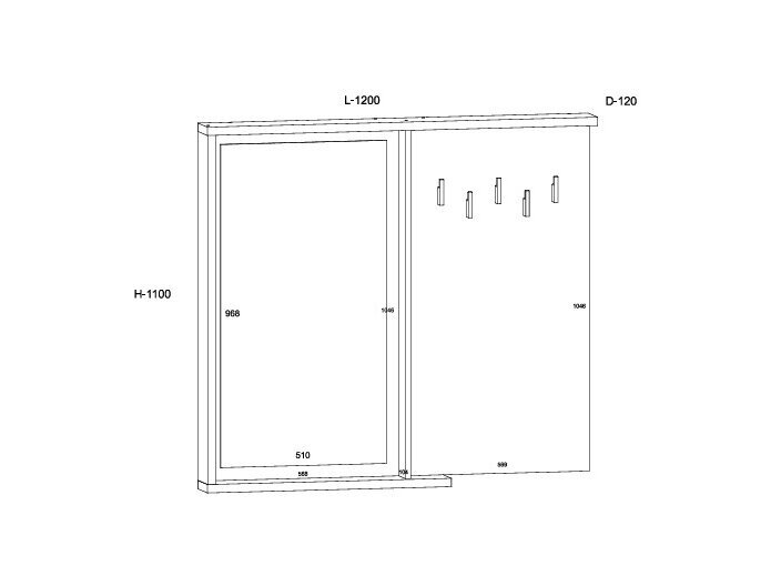 Drabužių kabykla su veidrodžiu HYB-26 5