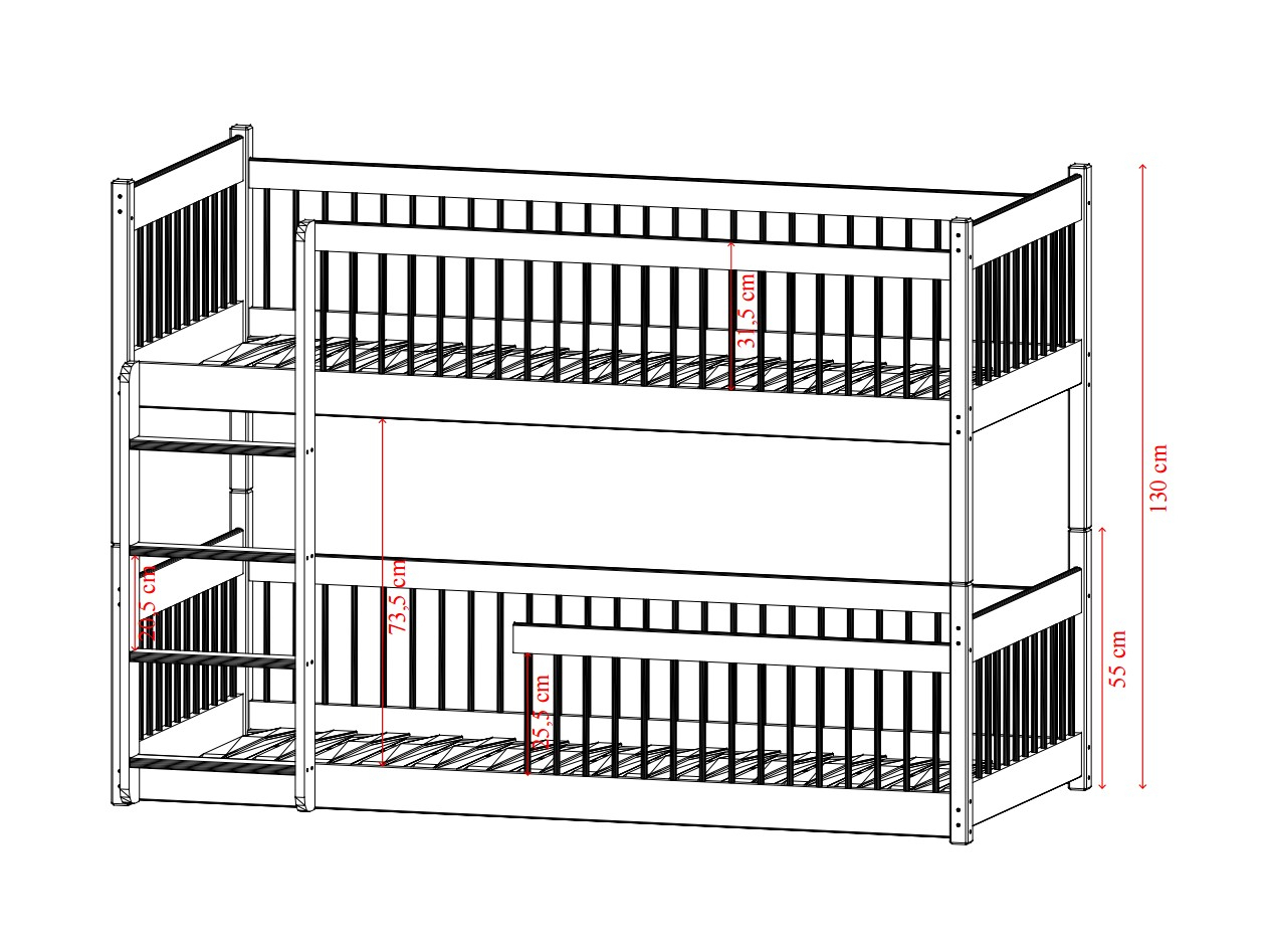 Dviaukštė vaikiška lova BOSTON 90x200 2 Dviaukštė vaikiška lova BOSTON 90x200 2