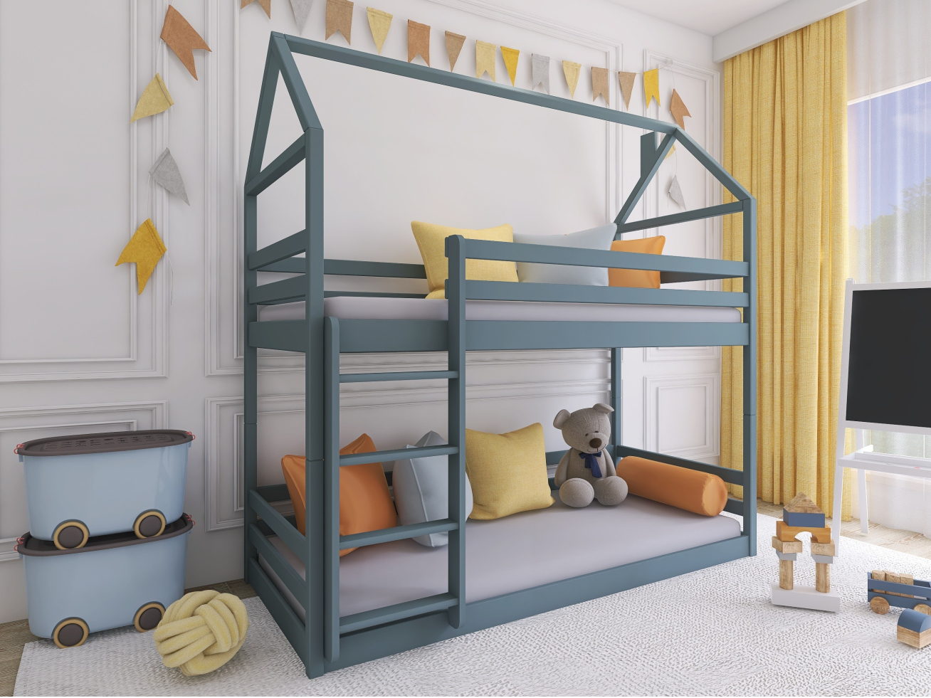 Dviaukštė vaikiška lova AXEL 80x200 4 Dviaukštė vaikiška lova AXEL 80x200 4