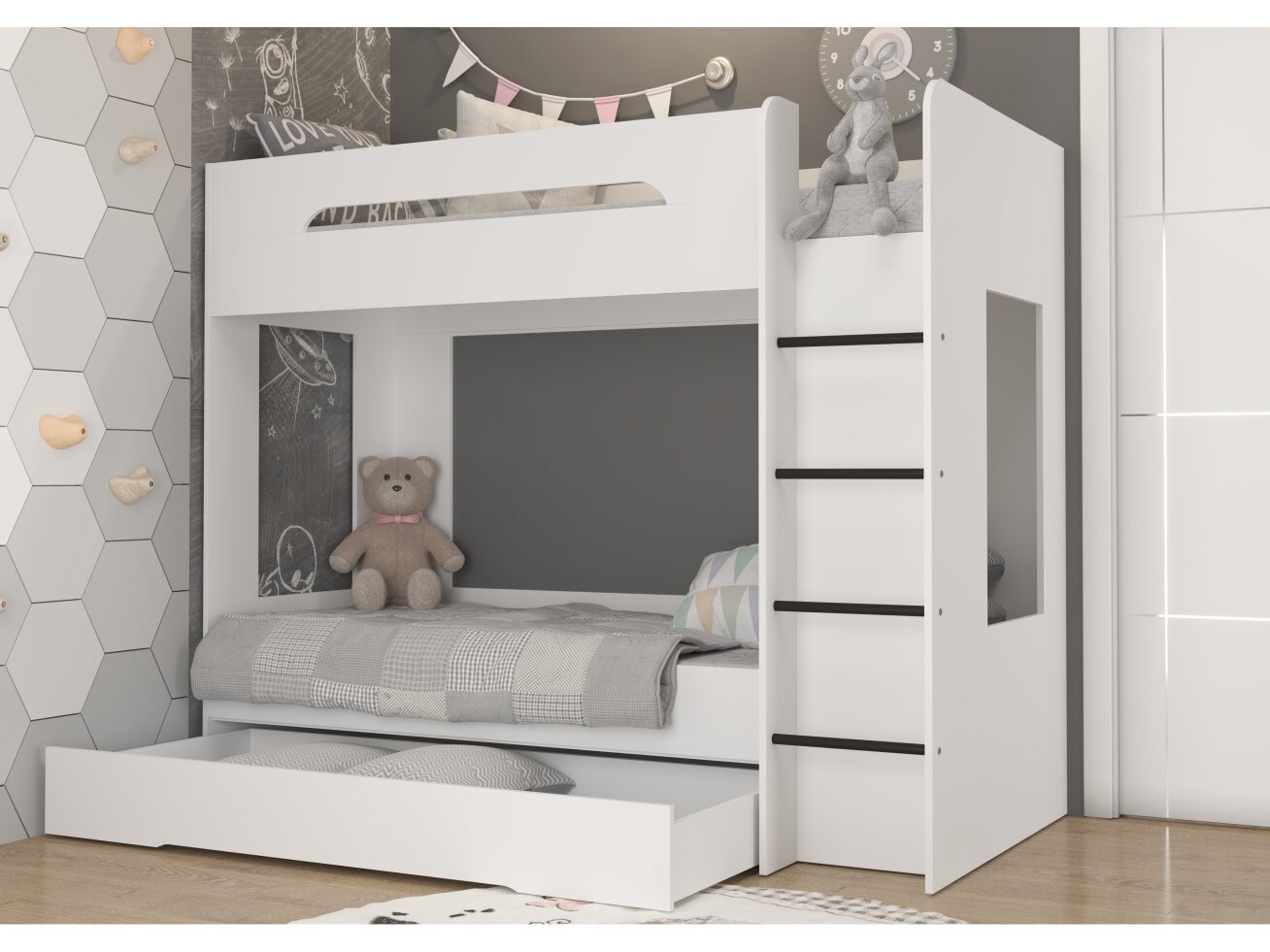 Dviaukštė vaikiška lova BLANC P 1 Dviaukštė vaikiška lova BLANC P 1