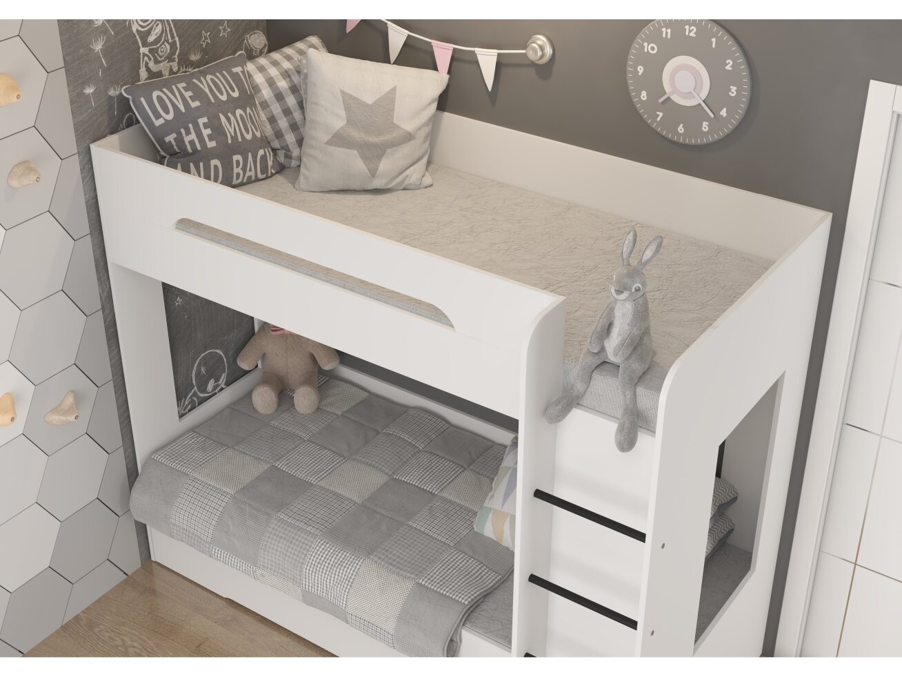 Dviaukštė vaikiška lova BLANC P 3