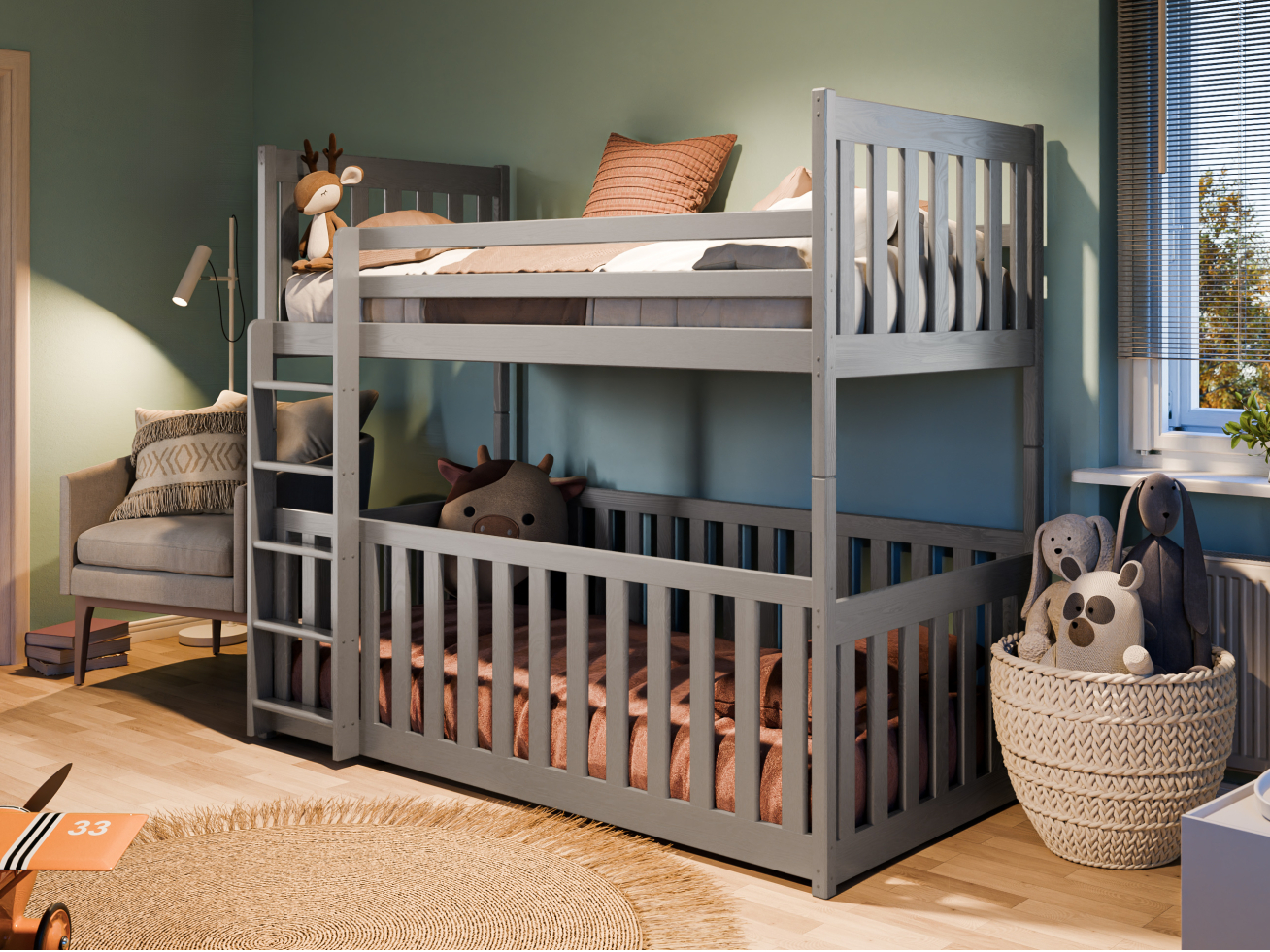Dviaukštė vaikiška lova CRIS 80x180 3