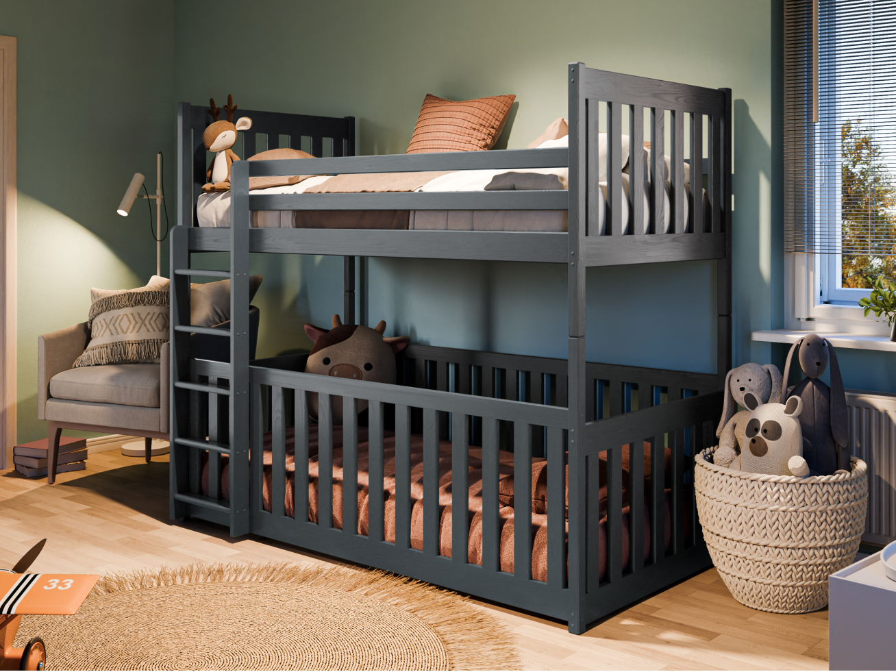 Dviaukštė vaikiška lova CRIS 90x190 1