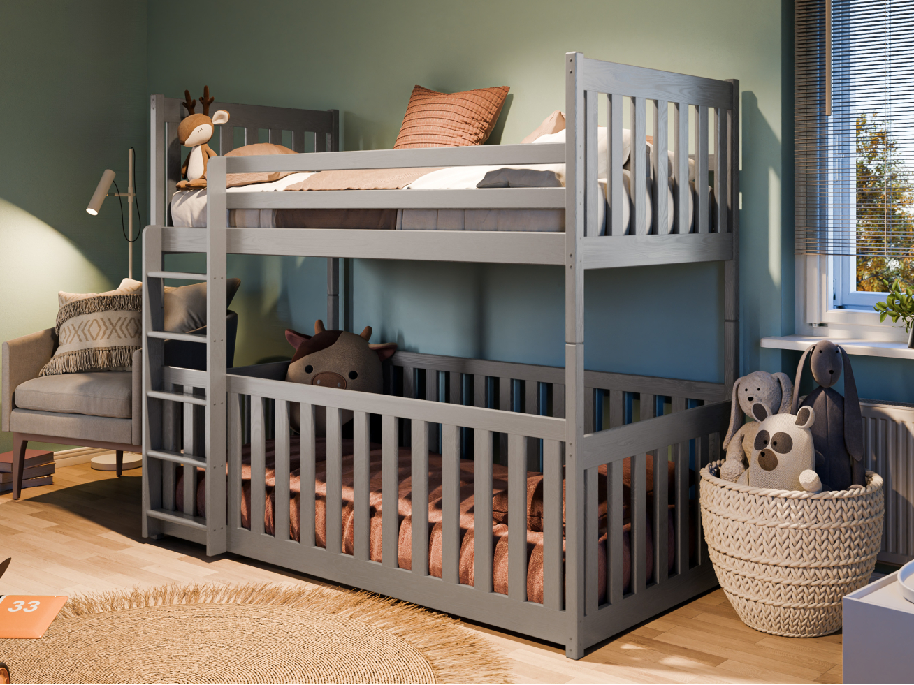 Dviaukštė vaikiška lova CRIS 90x190 2 Dviaukštė vaikiška lova CRIS 90x190 2