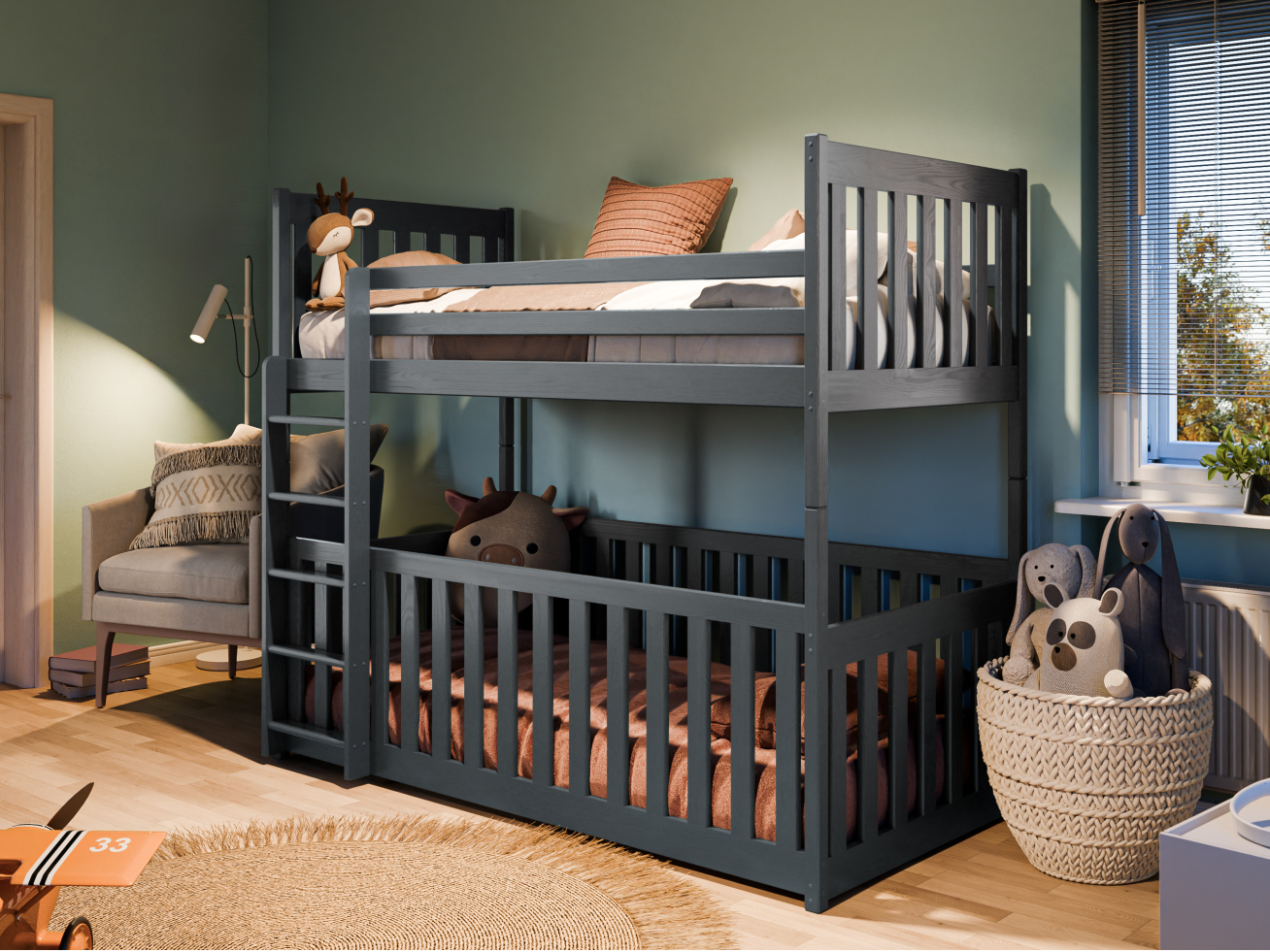 Dviaukštė vaikiška lova CRIS 90x200 1 Dviaukštė vaikiška lova CRIS 90x200 1