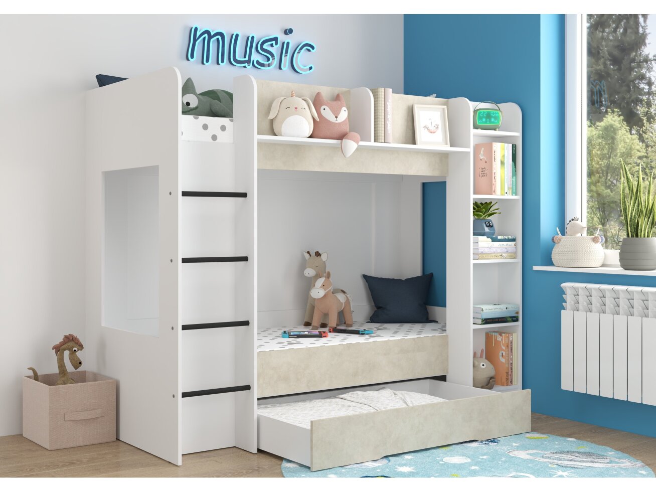 Dviaukštė vaikiška lova EVEREST L 1