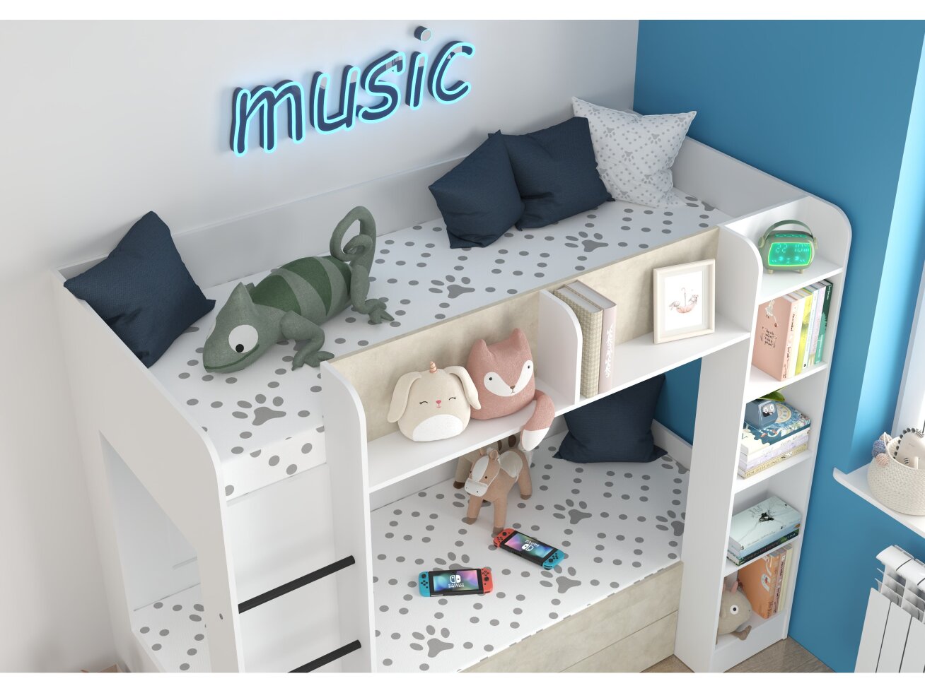 Dviaukštė vaikiška lova EVEREST L 3 Dviaukštė vaikiška lova EVEREST L 3