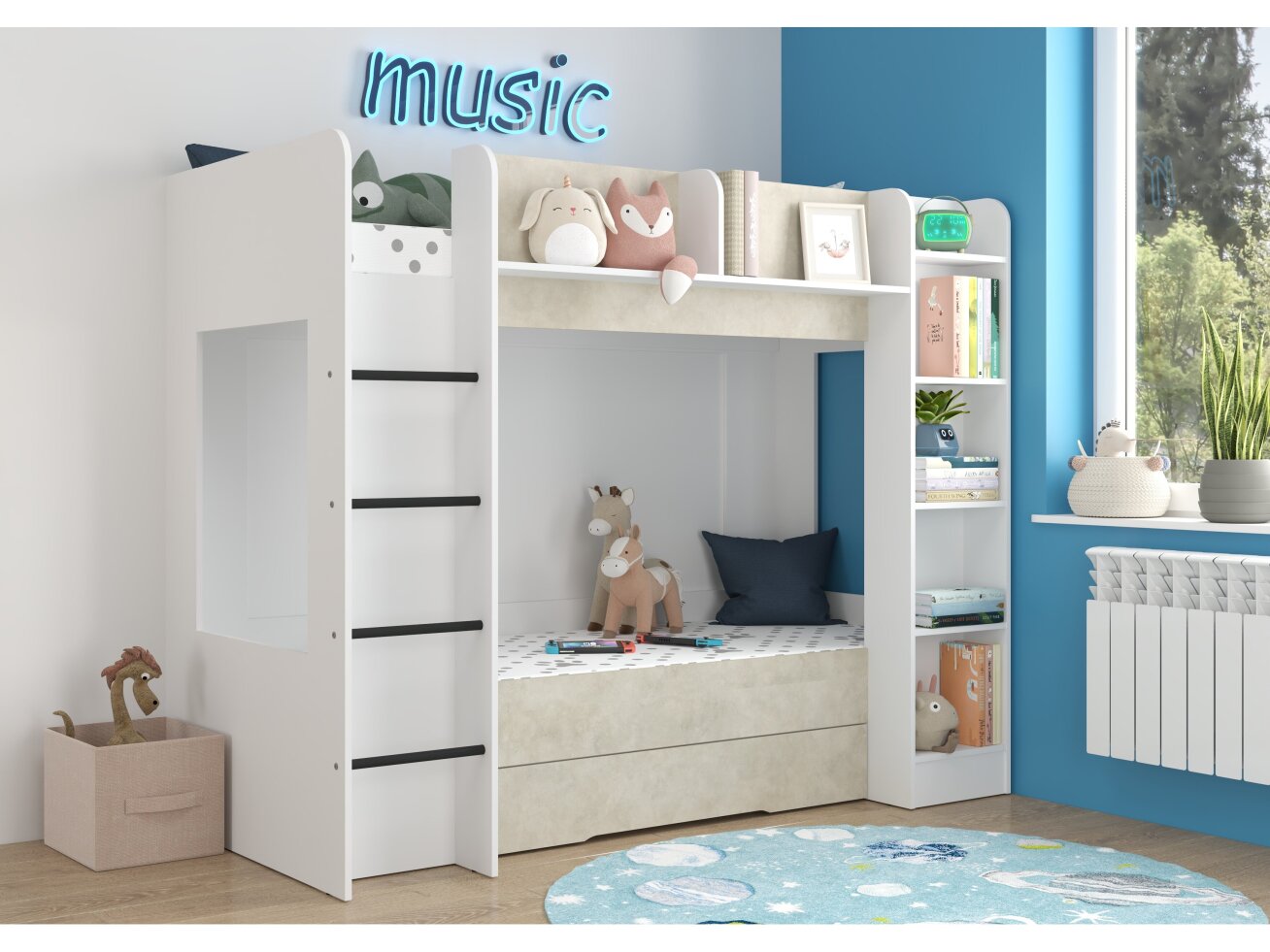 Dviaukštė vaikiška lova EVEREST L Dviaukštė vaikiška lova EVEREST L