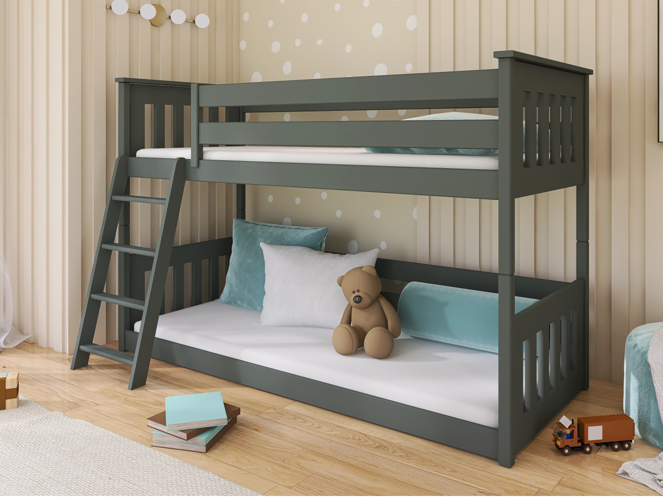 Dviaukštė vaikiška lova KEVIN 80x180 Dviaukštė vaikiška lova KEVIN 80x180