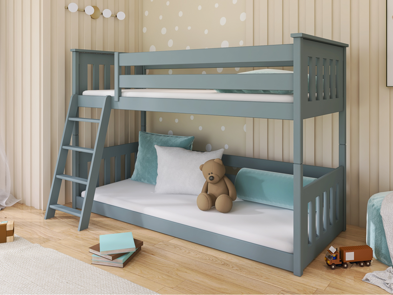 Dviaukštė vaikiška lova KEVIN 90x190 2 Dviaukštė vaikiška lova KEVIN 90x190 2