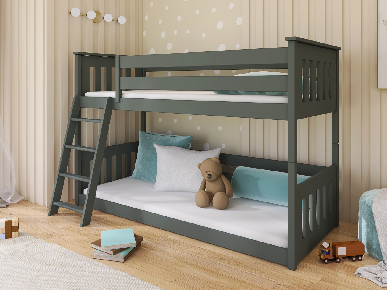 Dviaukštė vaikiška lova KEVIN 90x190 Dviaukštė vaikiška lova KEVIN 90x190