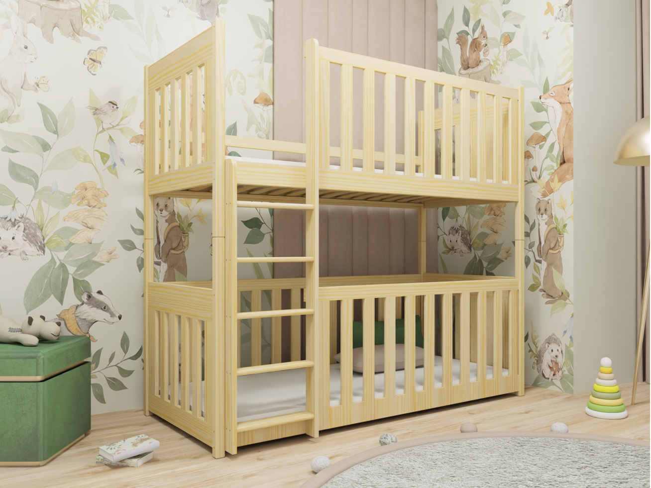 Dviaukštė vaikiška lova KONRAD 80x160 Dviaukštė vaikiška lova KONRAD 80x160