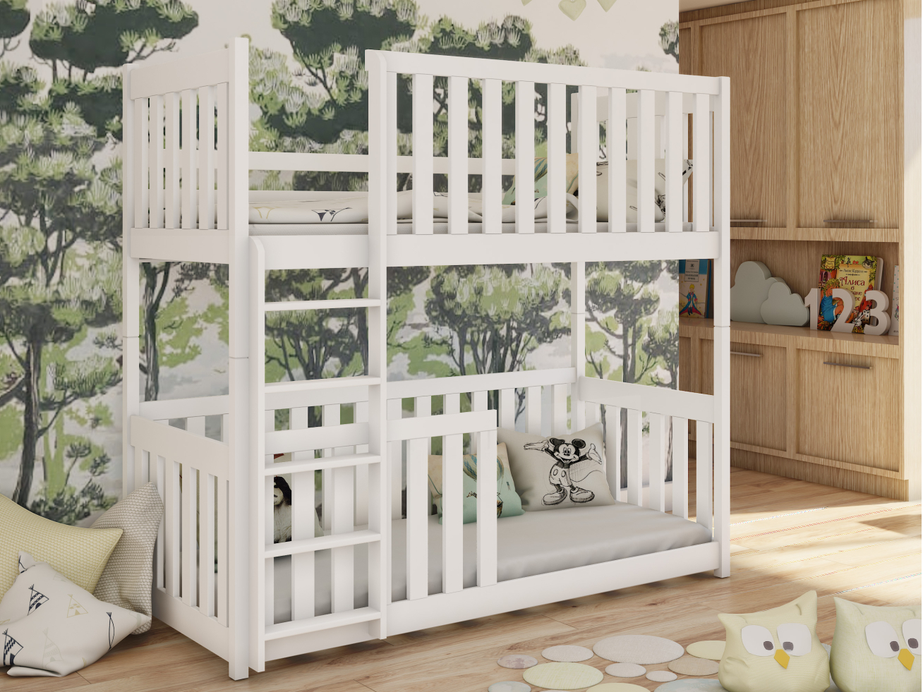 Dviaukštė vaikiška lova KONRAD 80x160 1