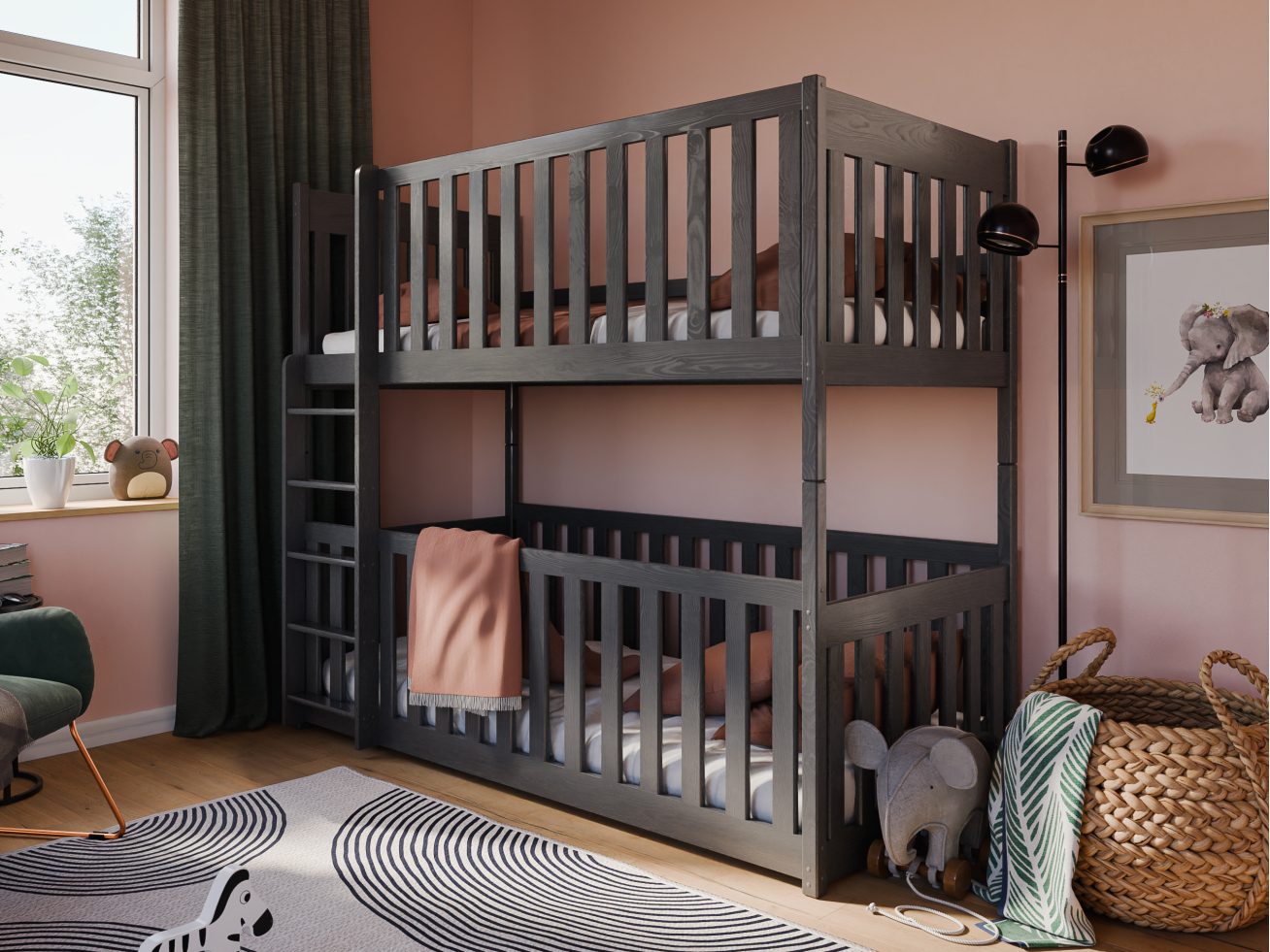 Dviaukštė vaikiška lova KONRAD 80x180 4 Dviaukštė vaikiška lova KONRAD 80x180 4