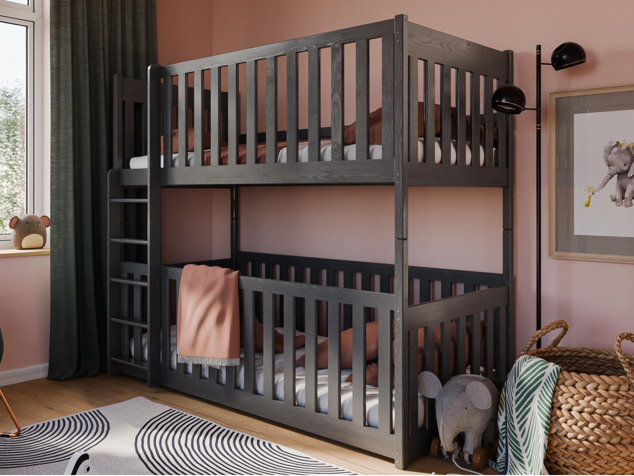 Dviaukštė vaikiška lova KONRAD 90x190 1 Dviaukštė vaikiška lova KONRAD 90x190 1