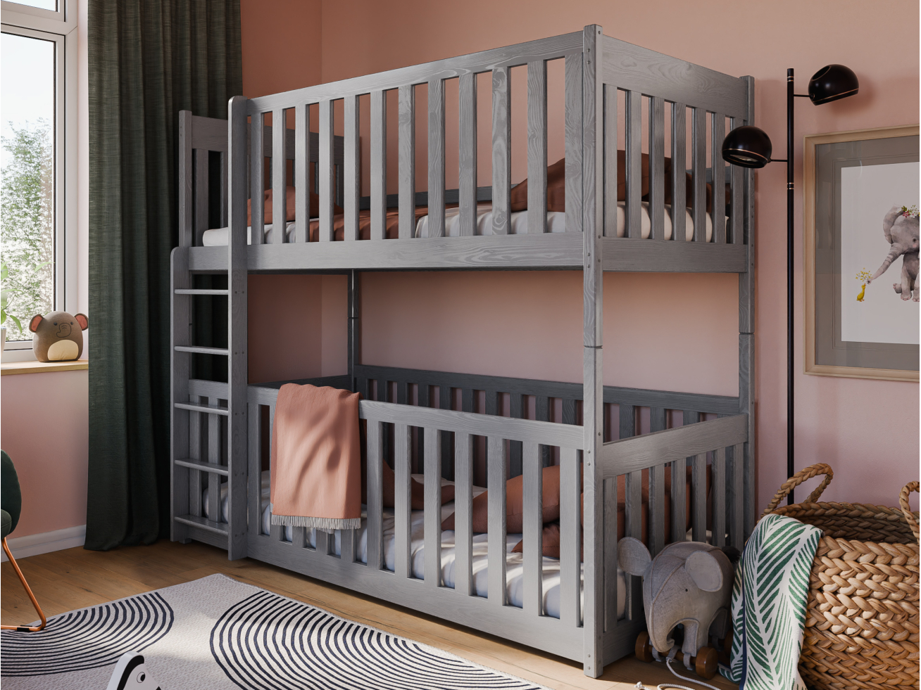 Dviaukštė vaikiška lova KONRAD 90x190 2