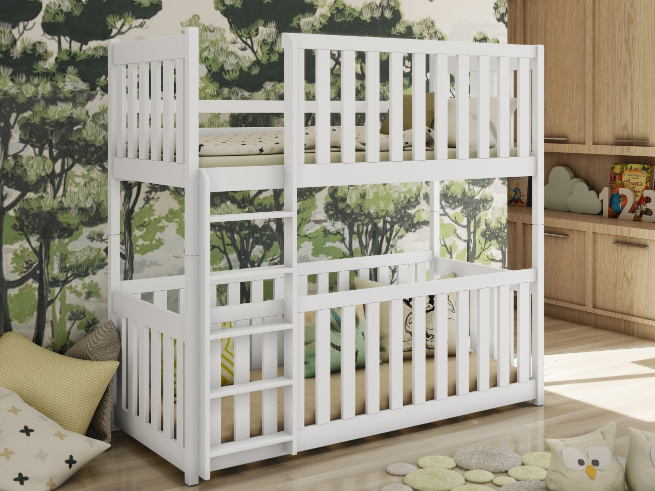 Dviaukštė vaikiška lova KONRAD 90x190 3