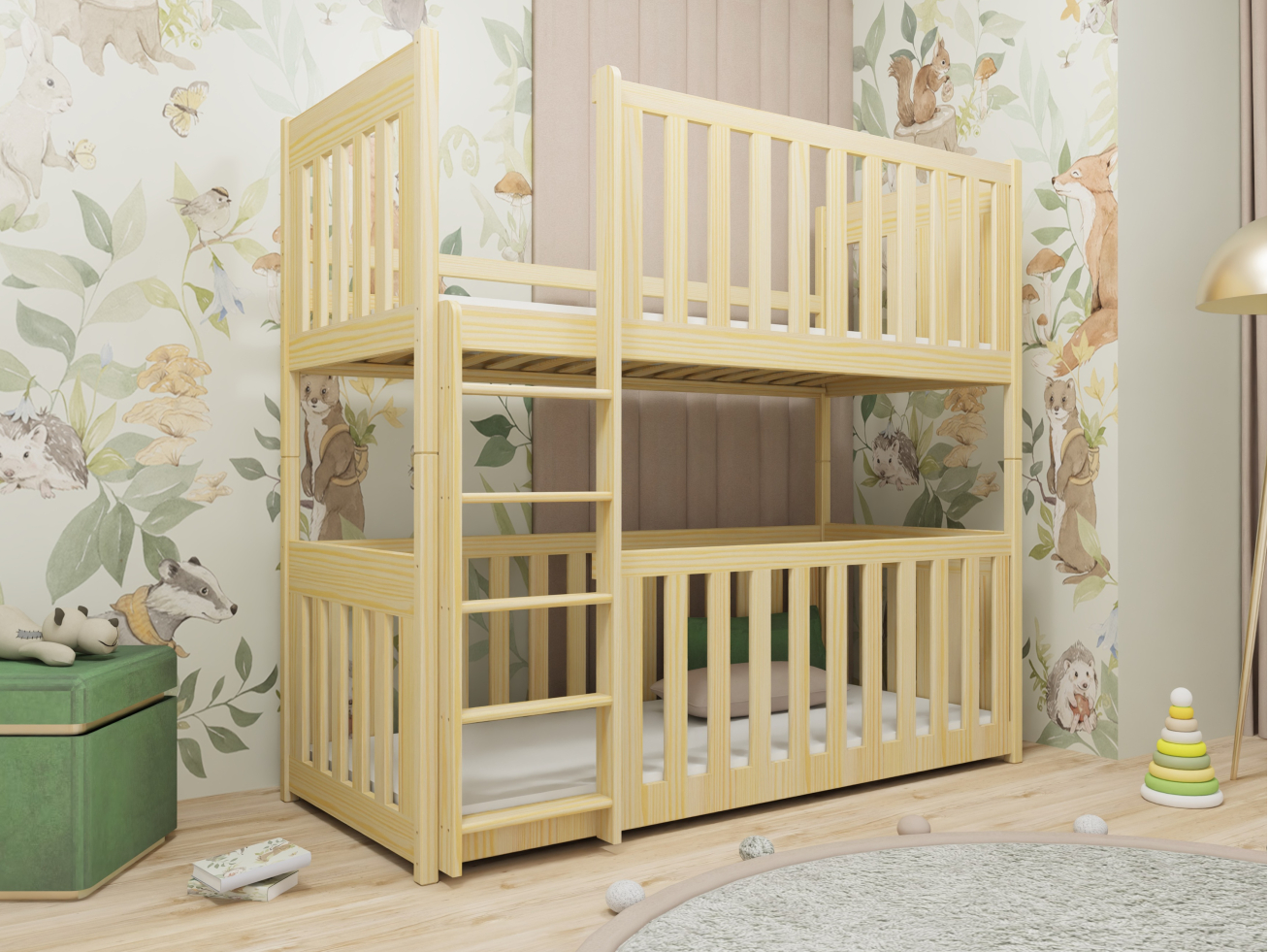 Dviaukštė vaikiška lova KONRAD 90x190 Dviaukštė vaikiška lova KONRAD 90x190