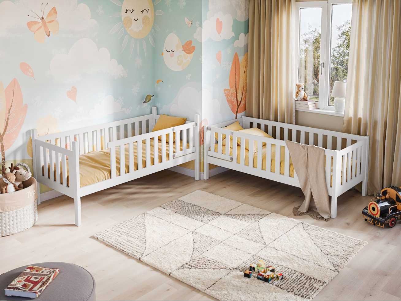 Dviaukštė vaikiška lova su stalčiais KSAWERY 80x180 4