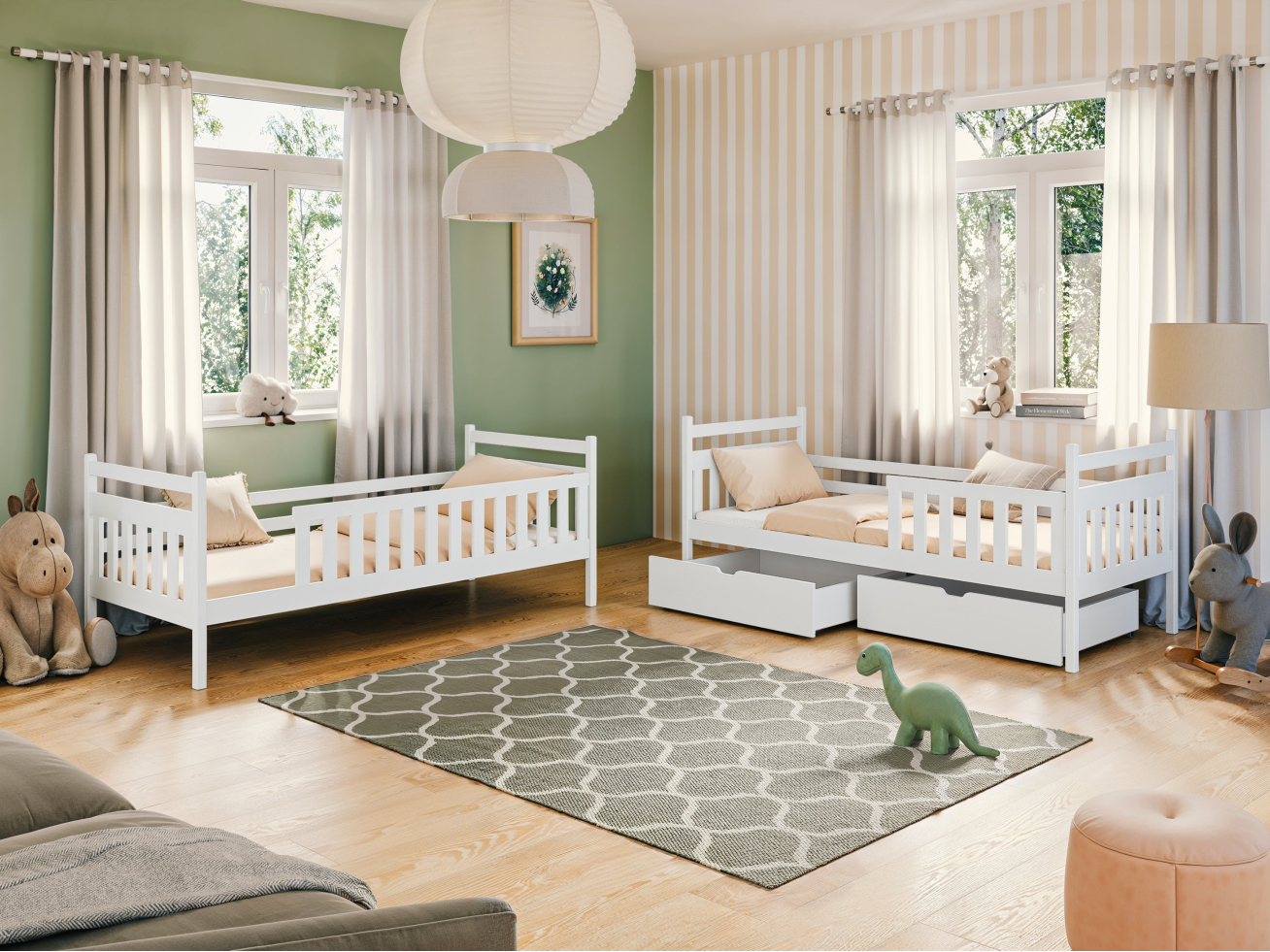 Dviaukštė vaikiška lova su stalčiais MONIKA 80x160 4