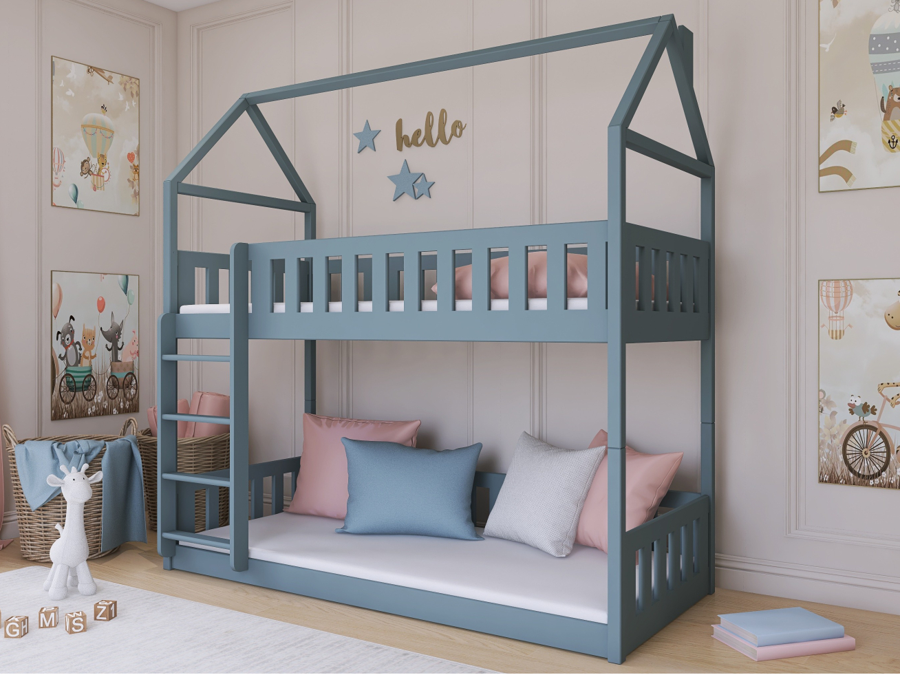 Dviaukštė vaikiška lova POLA 80x160 1 Dviaukštė vaikiška lova POLA 80x160 1