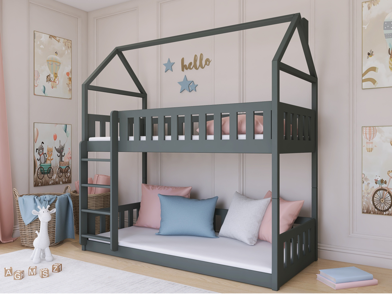 Dviaukštė vaikiška lova POLA 90x200 3 Dviaukštė vaikiška lova POLA 90x200 3
