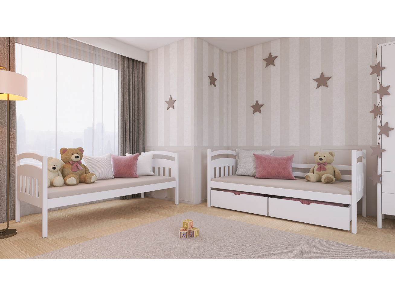 Dviaukštė vaikiška lova su stalčiais GABI 80x160 1 Dviaukštė vaikiška lova su stalčiais GABI 80x160 1