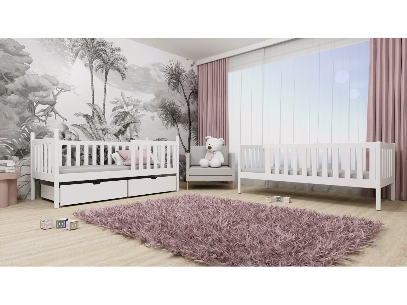 Dviaukštė vaikiška lova su stalčiais MICHALINA 80x180 1 Dviaukštė vaikiška lova su stalčiais MICHALINA 80x180 1