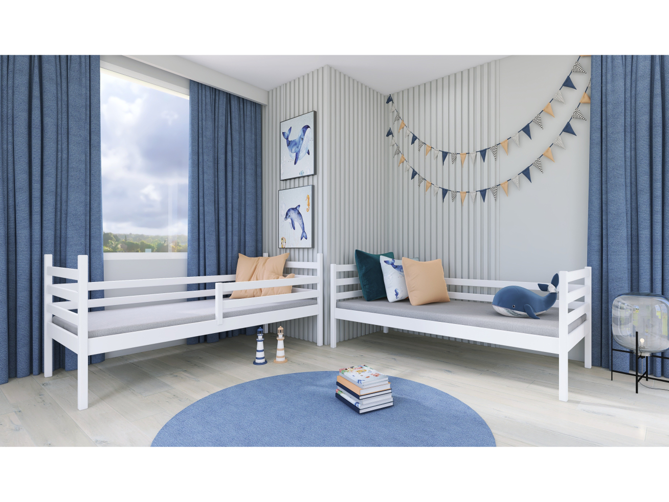 Dviaukštė vaikiška lova su stalčiais NEMO 80x200 2 Dviaukštė vaikiška lova su stalčiais NEMO 80x200 2