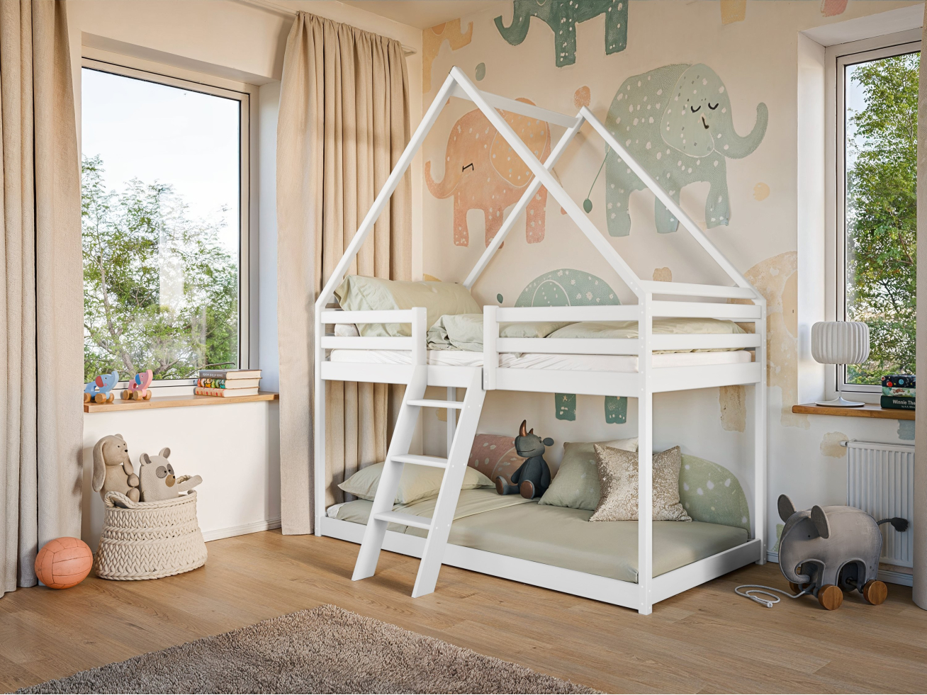 Dviaukštė vaikiška lova SWEET 80x180 Dviaukštė vaikiška lova SWEET 80x180