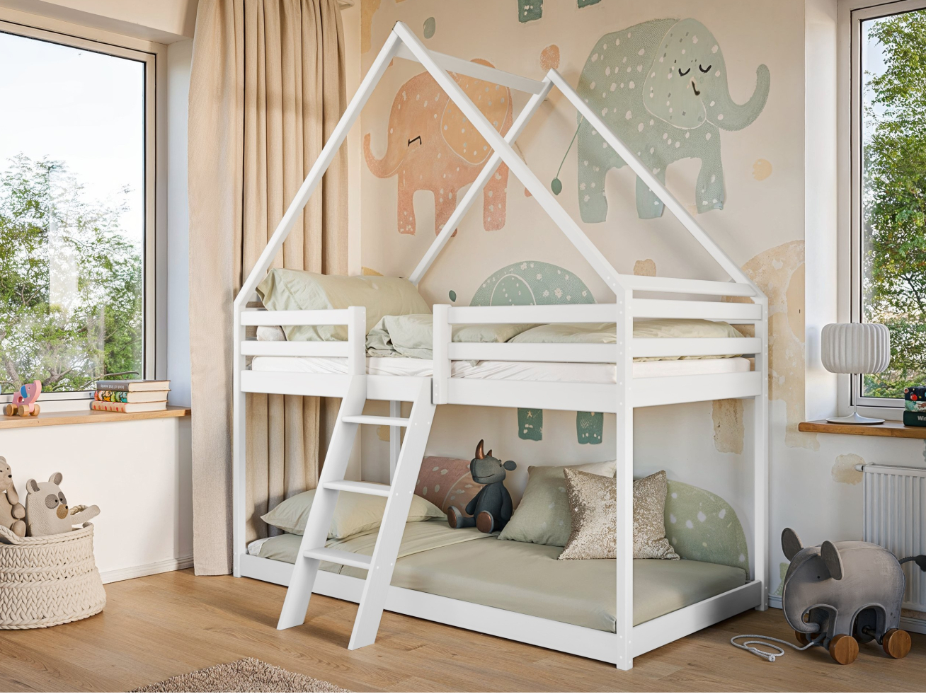 Dviaukštė vaikiška lova SWEET 90x200 1 Dviaukštė vaikiška lova SWEET 90x200 1