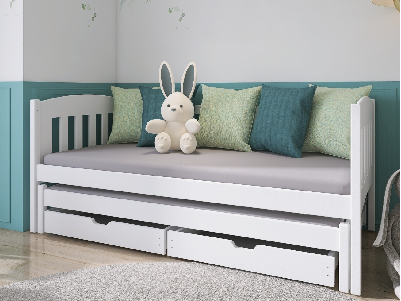 Dvigulė vaikiška lova su stalčiais AMELKA 80x160 1 Dvigulė vaikiška lova su stalčiais AMELKA 80x160 1