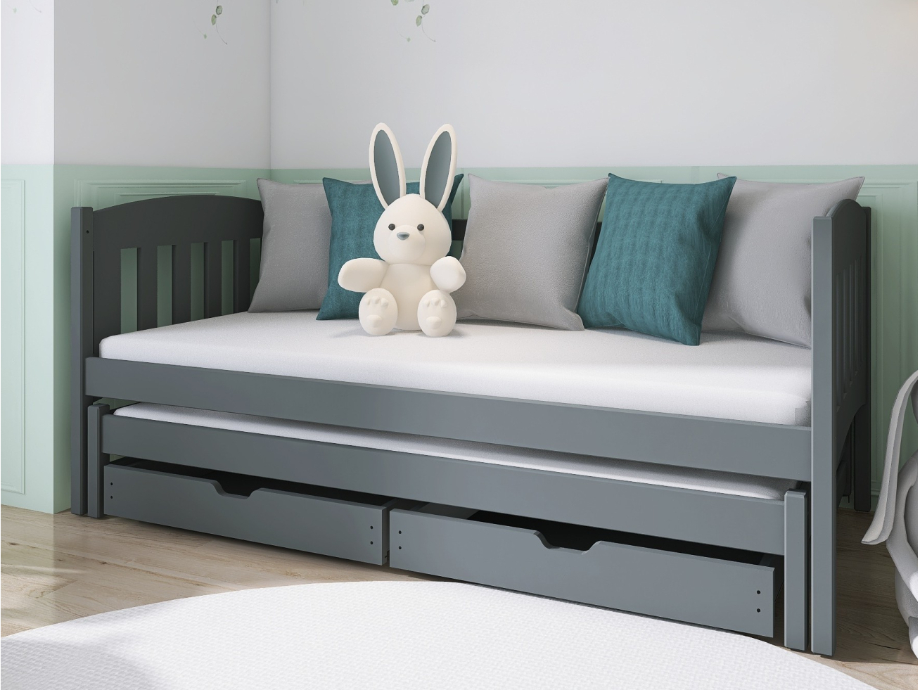 Dvigulė vaikiška lova su stalčiais AMELKA 80x160 2