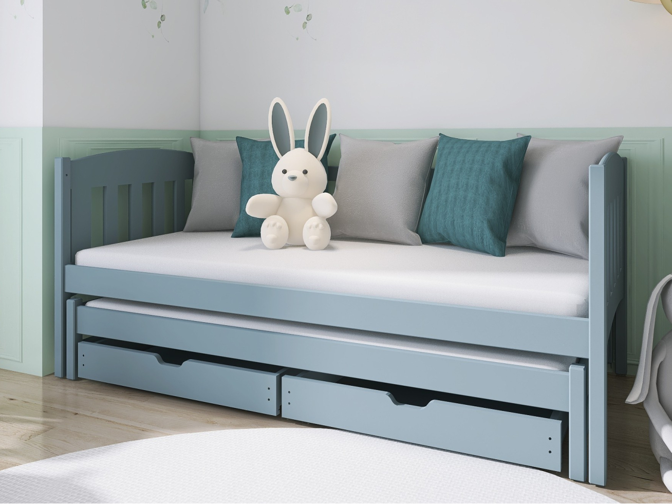 Dvigulė vaikiška lova su stalčiais AMELKA 80x160 4