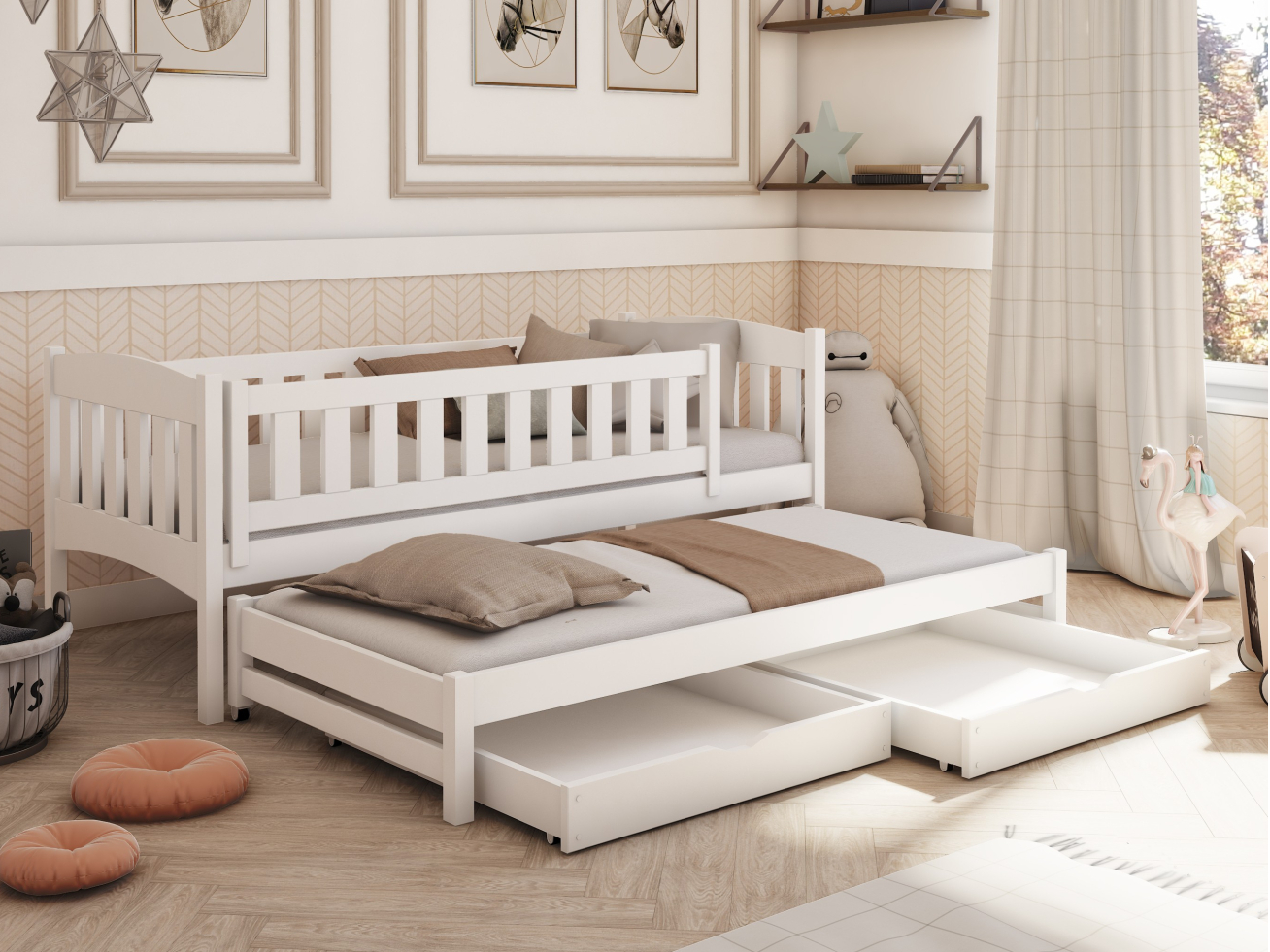 Dvigulė vaikiška lova su stalčiais AMELKA 80x180 1 Dvigulė vaikiška lova su stalčiais AMELKA 80x180 1