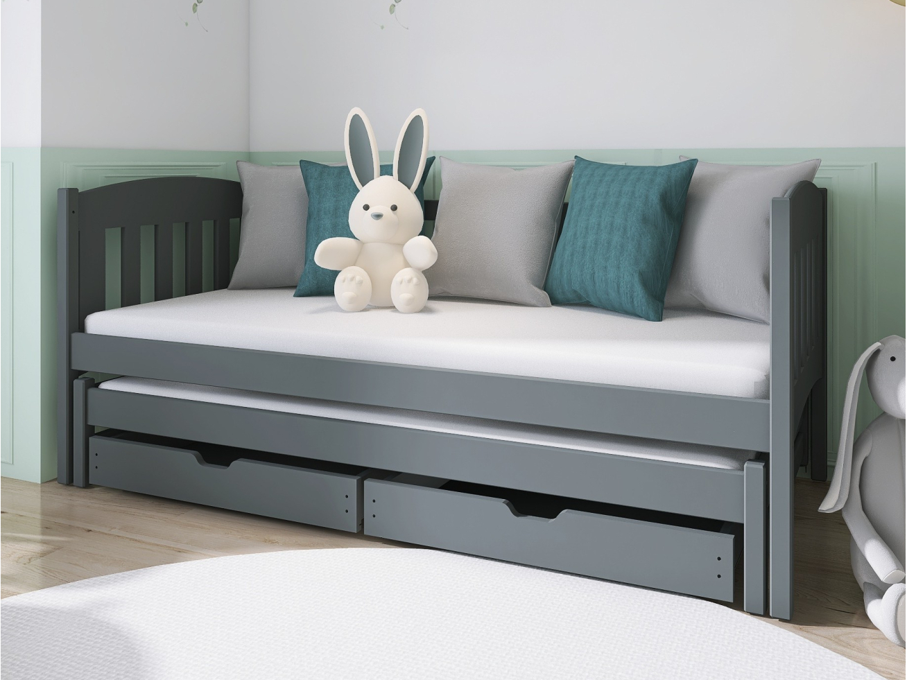 Dvigulė vaikiška lova su stalčiais AMELKA 90x190 3