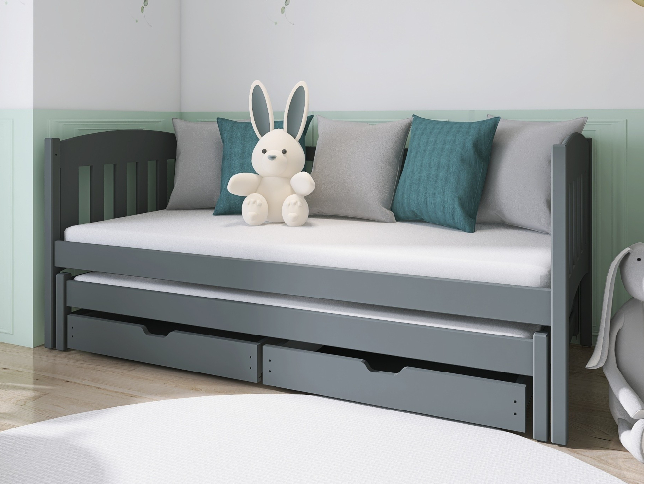 Dvigulė vaikiška lova su stalčiais AMELKA 90x200 2