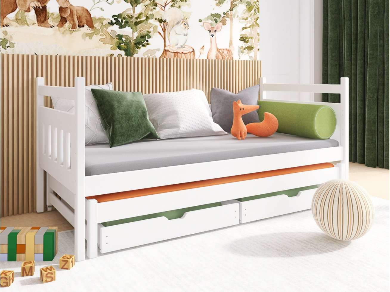 Dvigulė vaikiška lova su stalčiais DANIEL 80x200 1 Dvigulė vaikiška lova su stalčiais DANIEL 80x200 1