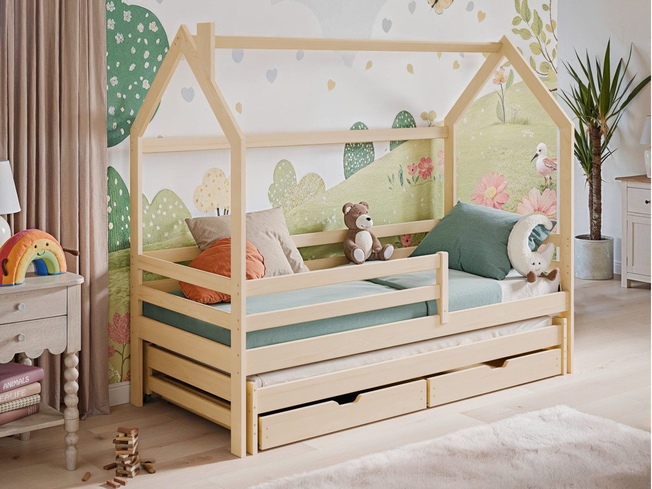 Dvigulė vaikiška lova su stalčiais DISNEY 80x160 3 Dvigulė vaikiška lova su stalčiais DISNEY 80x160 3