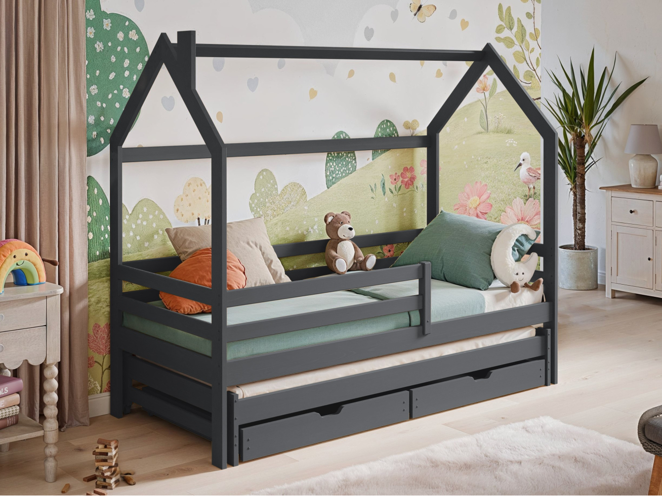 Dvigulė vaikiška lova su stalčiais DISNEY 80x200 3