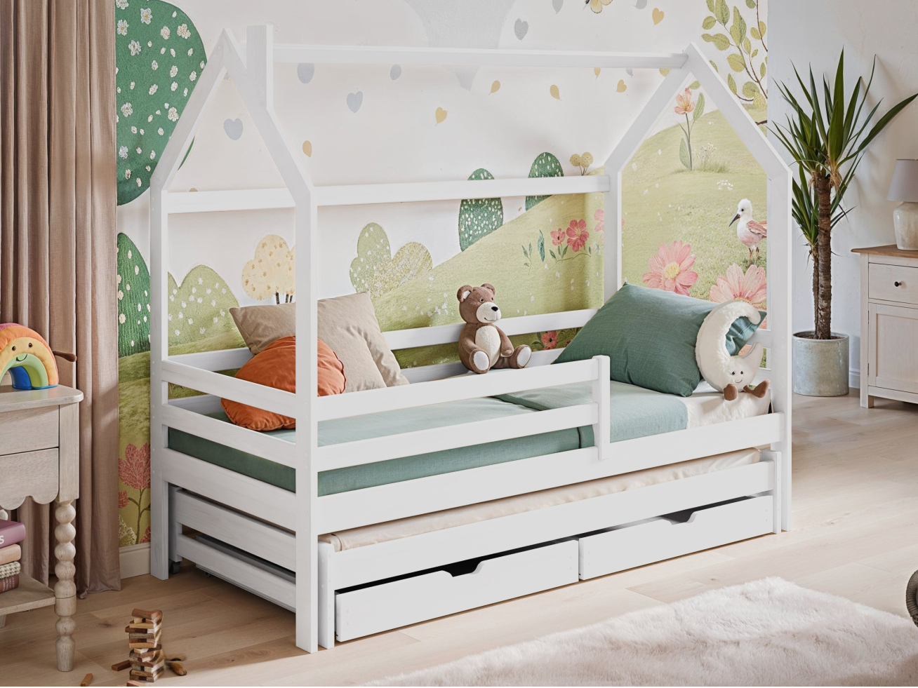 Dvigulė vaikiška lova su stalčiais DISNEY 90x190 Dvigulė vaikiška lova su stalčiais DISNEY 90x190