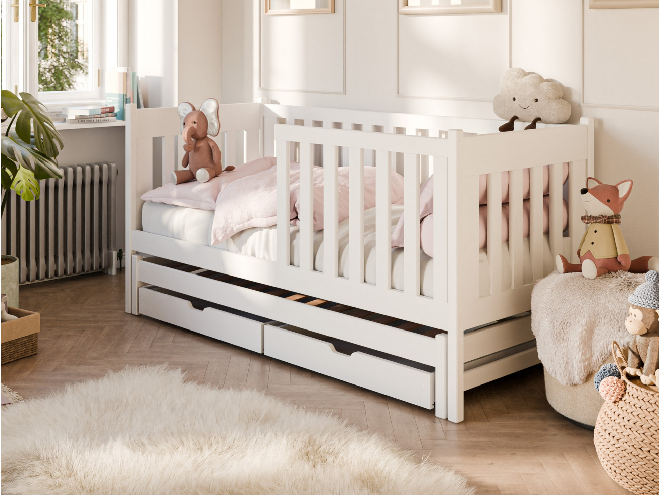 Dvigulė vaikiška lova su stalčiais KAJA 80x160 2 Dvigulė vaikiška lova su stalčiais KAJA 80x160 2