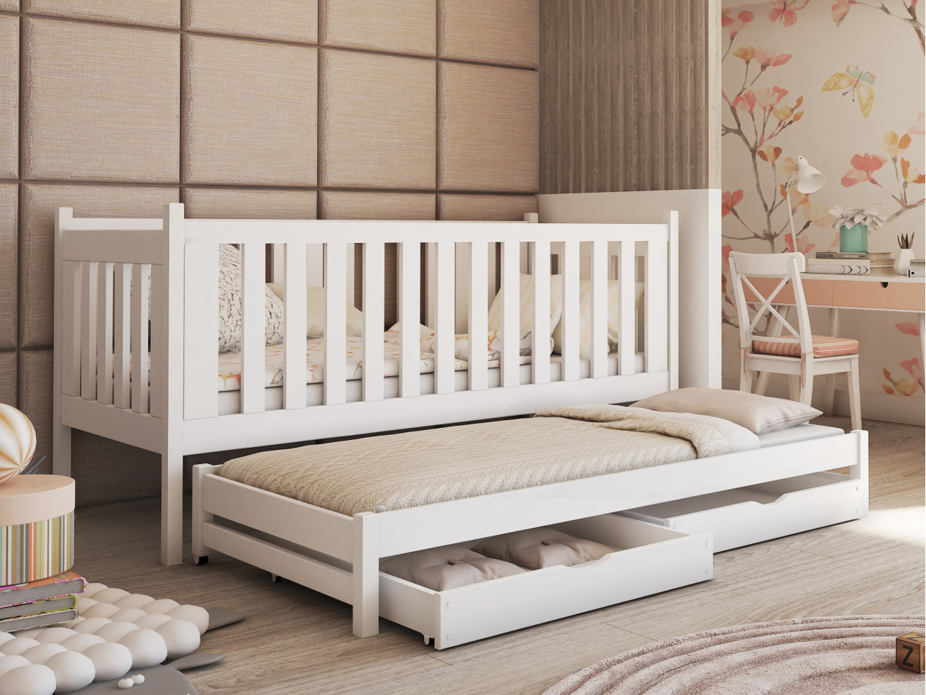 Dvigulė vaikiška lova su stalčiais KAJA 80x160 13