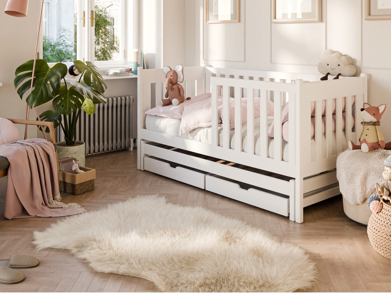 Dvigulė vaikiška lova su stalčiais KAJA 80x180 2